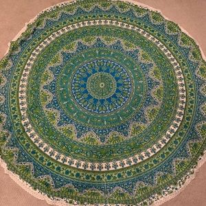 Blue Green Round Circle Tapestry!